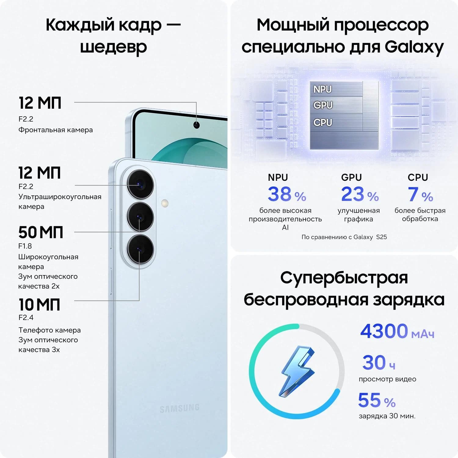 Samsung Galaxy S26 Sim, 16/1TБ, белый